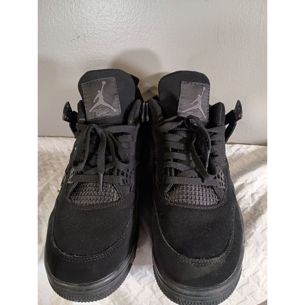 Nike Air Jordan 4 Black Cat Triple Black Mens Sneakers Shoes C1110-010 Size 11
